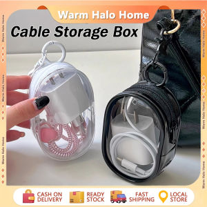 Transparent Data Cable Storage Box Portable Cable Protective Cover Storage of Outdoor Travel Storage Bag