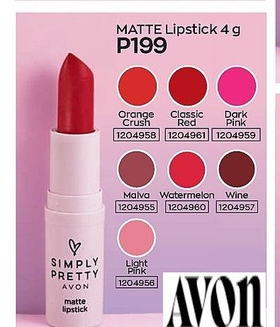 AVON SIMPLY PRETTY MATTE LIPSTICK 4g