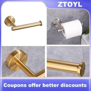 【ZTOYL】 Toilet Paper Holder Bathroom Toilet Wall Mounted Paper Roll Holder Durable Stainless Steel Modern Style