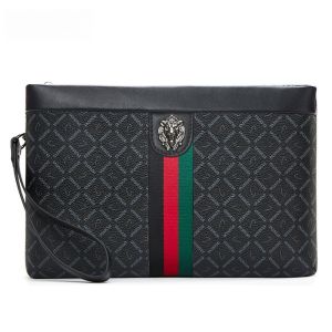 TOME Genuine Leather Mens Clutch Bag with RFID Protection Rain Resistance Multiple Compartments Zippered Pockets Perfect Business Design Ideal Birthday Gift