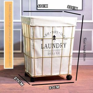 Clothes Storage Basket Dirty Clothes Laundry Basket Rack Good-loo GOOD  sg king Wrought IronLaundry Storage Basket Storage Home Oversized Snack with Clothes Storage