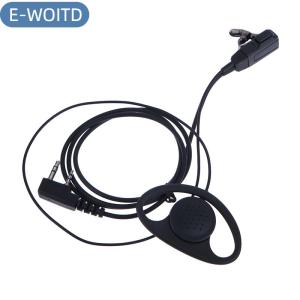 【E-WOITD】 Duy nhất dây tai nghe Tai nghe Kit mic PTT mic D hình 2 Pin đài phát thanh tai nghe Walkie Talkie cho Kenwood Baofeng tyt tai móc