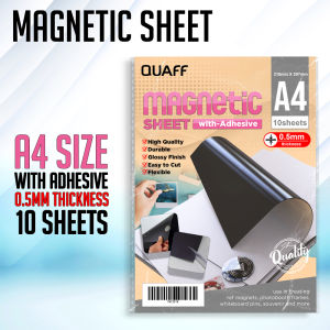 WPS Quaff 10 Sheets Magnetic Sheet A4 Size 4r Plain And With Adhesive For Diy Ref Magnet
