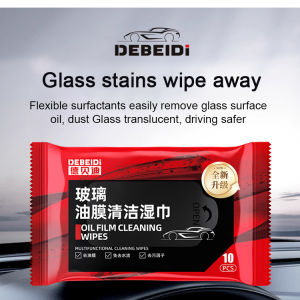 【Value Pack of 10】Car Window Oil Remover Wet Wipes Glass Film Windshields Cleaner Oil Remove Cloth