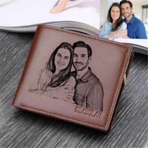 CEXIKA Women Men Long Zipper Wallet Clutch Personalized Custom Engraved Picture Text Photo Wristlet Wallets Christmas Gift Fathers Day Christmas Gifts