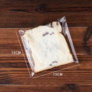 100PCS Bread Plastic Bag Food Snack Cake Tart Baking Bag Transparent High Quality Food Packaging Bag