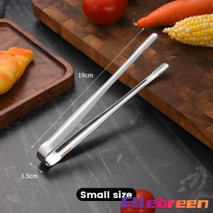 Ellebreen Stainless Steel Barbecue Clip Food Tongs Long-handled Outdoor Grilling Steak Clamp Baking BBQ Tool