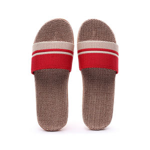 [Free Shipping] Linen Slippers For Women Suitable For Spring Summer And Winter For Indoor Use On Wooden Floors With A High Heel And For All Seasons Japanese-Style Slippers For Men
