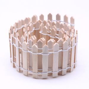 OLOPYN 90x5cm Mini Fairy Garden Fence Customizable Natural Wood Miniature Picket Fence Lightweight Decorative Micro Landscape Fence Dollhouse Decoration
