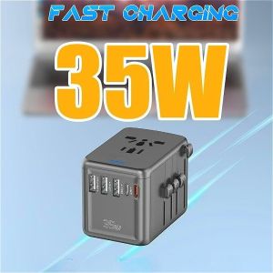 CODES Universal Travel Adapter 35W PD Fast Charging International Power Adapter For Europe UK US AU 200+ Countries Compatible with iPhone 16 15 MacBook Laptop