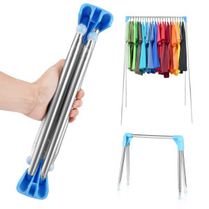 【Local Shipping】Portable Travel Garment Rack 13-28inch Retractable Clothes Drying Rack Collapsible Floor Stand Clothes Hanger Clothes Rack for Home Laundry Camping Travel Outdoor