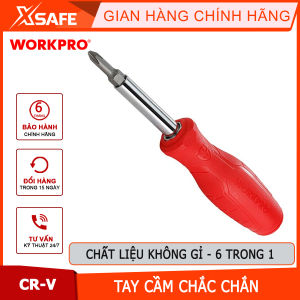 Bộ Tua vít đổi đầu 6 trong 1 thép hợp kim CR-V Workpro - WP221066