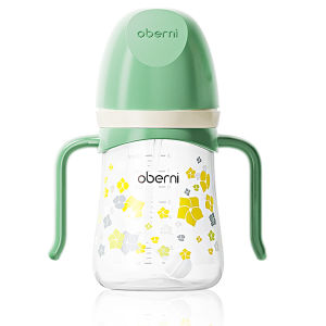 Oberni Baby Drinking Bottle with Straw – Portable Sippy Cup with Handle 240ml Water Milk Cup For Baby 1 Year Old