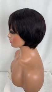 100% Human Hair Wig Full Machine Wig Short Hair Wig Cheap Human Hair Wigs For Woman Short Pixie Human Hair Wigs