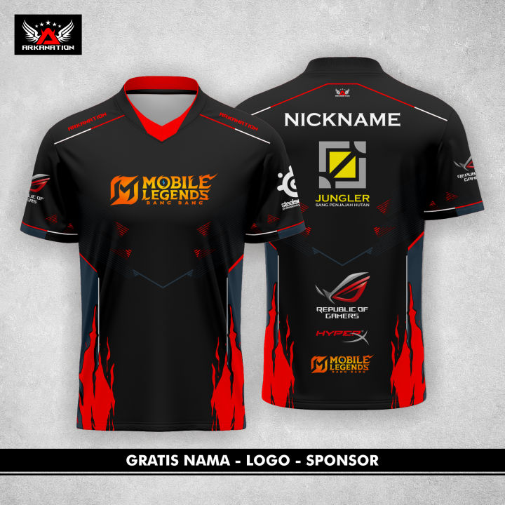 Kaos Jersey Gaming Mobile Legends Terbaru Custom Full Printing