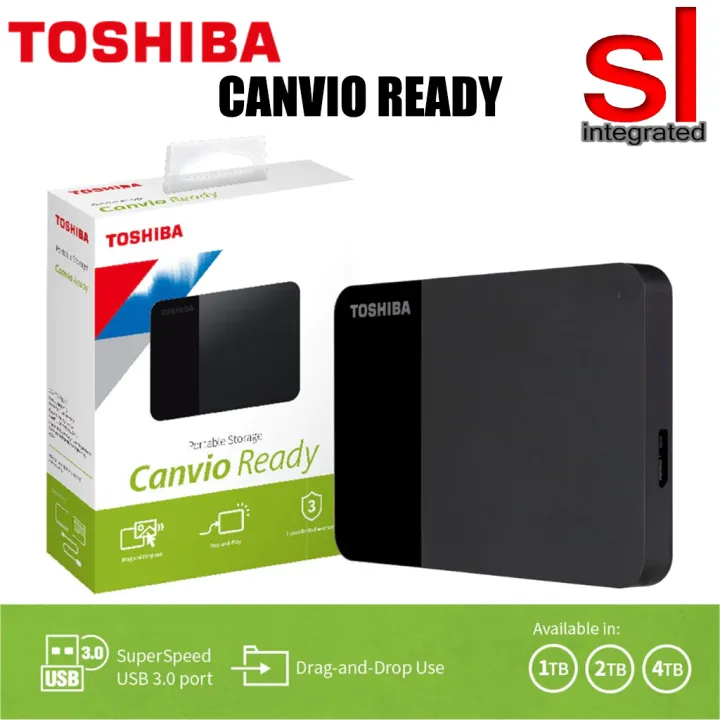 Toshiba Canvio Ready USB 3.2 Portable Hard Drive (1TB/2TB/4TB)