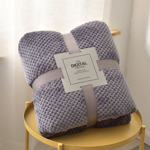 Family Hotel Fleece Plain Blanket 2 in 1 Fluffy Plush Blanket Home Living Bedding Sofa Blanket