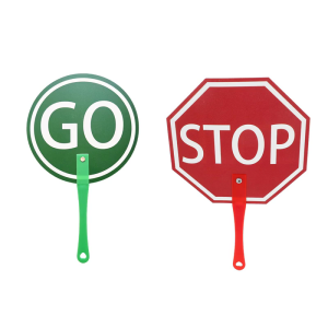 Portable Plastic Double Side Go/Staop Sign with Handle Classroom Teaching Aid For Early Learning Engagement