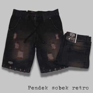 Paket hemat 100ribuan dapat 2pcs celana jeans sobek pendek pria celana jeans cowok pendek ripped