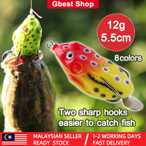 Gbest 5.5cm/12g Jump Frog Fishing Lure Castingsoft Plasticjig Head Assist Hookfake Fish Baitslow Jiggingfloating Hard Baitsartificial Toolbionic Luresfishing Tackle Accessoriessuper Minifresh Water Snakehead Fish
