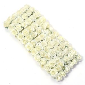 MARBLEX 144PCS Mini Artificial Rose Flower 2CM Paper Rose Fake Flower Bouquet DIY Paper Rose Bouquet Wedding Decorations