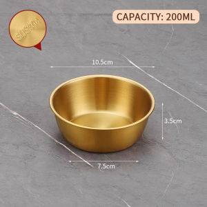 1Pcs Food Serving Stainless Steel Bowl Korean Cuisine Kitchen Tableware Rice Wine Bowls Gold