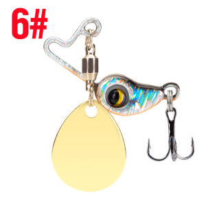 1Pcs 4g 8g Rotating Metal Vib Spoon Lure 3D Eyes Sinking Jig Head Spinner Balancer Hard Bait with Treble Hook