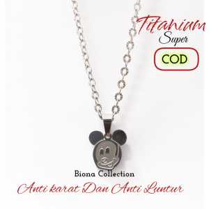 Best seller !! 3 Model kalung anak Karakter Titanium Nuri kaca Motif Silver Anti karat tidak luntur Model sepanjang masa dan terlaris kalung titanium anak terbaru