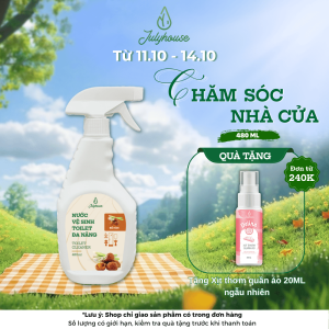 Nước tẩy bồn cầu vệ sinh toilet đa năng Julyhouse 480ml chiết xuất Bồ Hòn và tinh dầu sả chanh làm sạch khử mùi hiệu quả