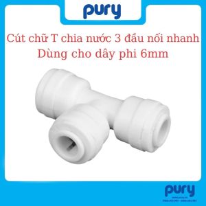 Cút chữ T Chia Nước 3 Đầu Nối Nhanh - Dùng cho dây phi 6mm