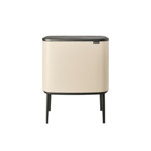 Brabantia ถังขยะ สแตนเลสแบบกด บราบันเทีย รุ่นทรงสี่เหลี่ยม 11+23ลิตร ขนาด2ช่องBO Touch Bin with 2 Inner Bucket 11+23 litre. -Soft Beige