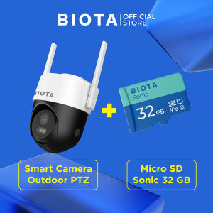 BIOTA Bundling Smart Camera Outdoor PTZ - Kamera CCTV Wifi Outdoor Waterproof 355 Derajat Pan Tilt Zoom Bisa Sambung Lewat Hp + MicroSD
