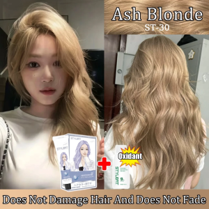 STYLEFIT Hair Color Permanent Milk Tea Ash Not Stimulate the Scalp Quick Coloring (100ml Hair Dye+100ml Oxidizer)