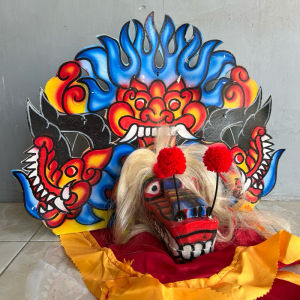 Barongan Kayu  jaranan + pecut + stelan baju + udeng tinggal pakai siap pentas -  / Caplokan kayu/ Caplok kapsulan