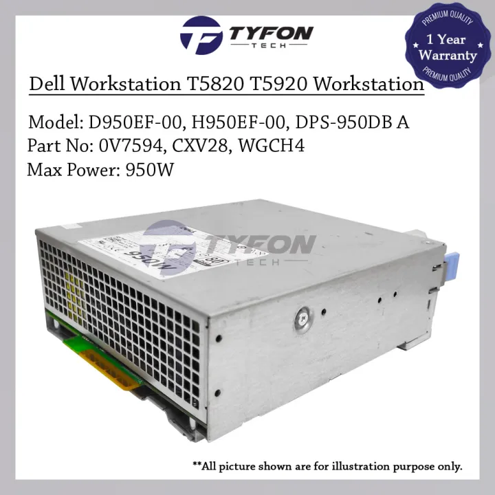 Dell Precision T5820 T5920 T7820 T7920 Workstation Power Supply PSU 950W D950EF-00 H950EF-00 DPS-950DB A V7594 AC950EF-00 CXV28 WGCH4 (Refurbished)