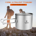 TOMSHOO 1100ml Titanium Ultralight Outdoor Cup. 