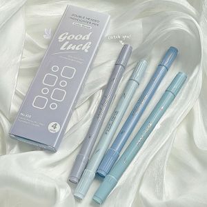 NOBLELUX 4pcs/set Dual Tip Highlighter Pens Chisel Fine Tip Gradient Pastel Marker Pens High Quality Highlighters Gift