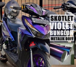 Stiker Motor SKOTLET BUNGLON Promo: Dapatkan Skotlet Bunlon Blue & Violet