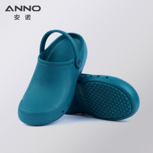 ANNO Soft Doctors Nurses Protect Medical Shoes EVA Anti-slip Clogs With Strap Operating Room Lab Slippers Chef Work Flat flip for Long Standing