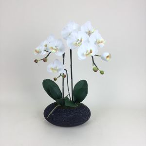 ดอกไม้ประดิษฐ์ตกแต่งบ้าน กระถางกล้วยไม้ประดิษฐ์ ดอกไม้ปลอมพร้อมกระถาง