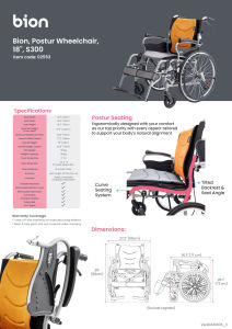 Bion Postur Wheelchair S300 | 16in & 18 in Seat Detachable Footrest Foldable Backrest 1 Year Warranty