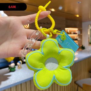 Cute flowers personality couple boys and girls student bag car key chain pendant Key Ring rantai kunci