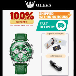 OLEVS Watch For Men Waterproof Original Stainless Strap Quartz Fashion Casual Mens Watch Luminous Calendar Mens Wrist Watches