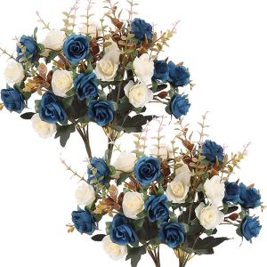 12 Heads Rose Artificial Flowers Fake Simulated Flower Home Decoration European Wedding Decoration
