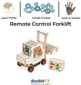 [SG Seller] STEM DIY Remote Control Forklift Kit | Kids Wooden Engineering Project | Hands-On Assembly Toy | Educational