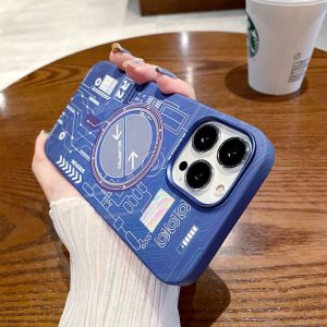 AUOVIEE ส่องสว่างกรณีโทรศัพท์แม่เหล็กสำหรับ iPhone 13 14 12 Pro Max โลหะเลนส์ Cae สำหรับ iPhone 14 Plus Pro Max ป้องกันปกหลัง