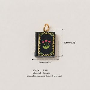 HOTOTO Handmade Mini Book Pendant Copper DIY Jewelry Making Colorful Magic Book Pendant Creative Necklace Bracelet Book Lover Pendant