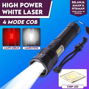 Senter LED Super Terang XHP50 Laser Chip Rechargeable Type-C COB 4 Mode Cahaya