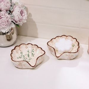 LZHDP MALL Waterproof Ceramic Soap Box Vintage Non-Slip Soap Drainage Rack Easy Clean Decorative Soap Holder Bathroom Countertop