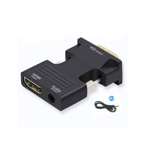 หัวต่อ HDMI ตัวเมีย เป็น VGA ตัวผู้ พร้อมอะแดปเตอร์เสียง รองรับเอาต์พุตสัญญาณ 1080P ใหม่ ตัวแปลงสายออดิโอสำหรับ PC แล็ป